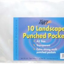 Tiger Stationery 301245 A3 Landscape Punched Pocket (Pack of 10)