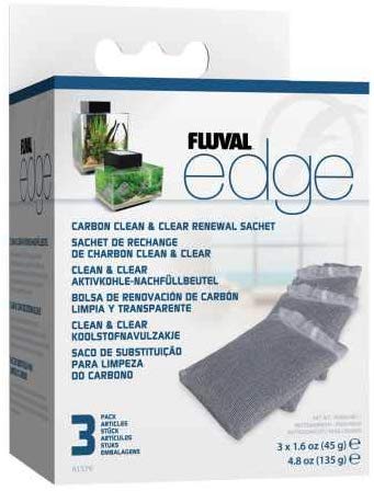 Fluval Edge Aquarium Carbon Clean and Clear, Grey, 3 x 1.6oz