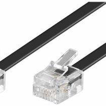 Goobay 50317 Modular Telephone Cable, Black, 3m Length