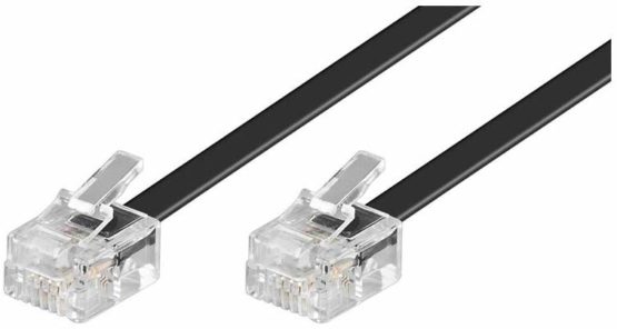 Goobay 50317 Modular Telephone Cable, Black, 3m Length