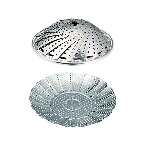 Excèlsa "Dietetico" S-S Folding Steaming Basket Cm.14-23, Silver / Black, 14 - 23 cm - Image 3
