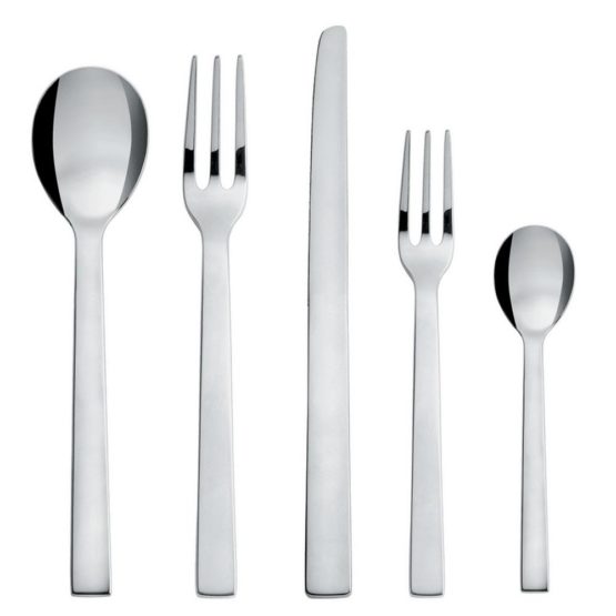 Alessi DC05S5 SANTIAGO 5 PIECE SET, Silver