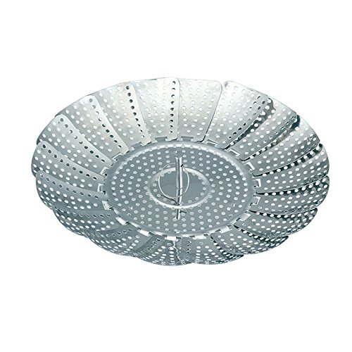 Excèlsa "Dietetico" S-S Folding Steaming Basket Cm.14-23, Silver / Black, 14 - 23 cm - Image 2