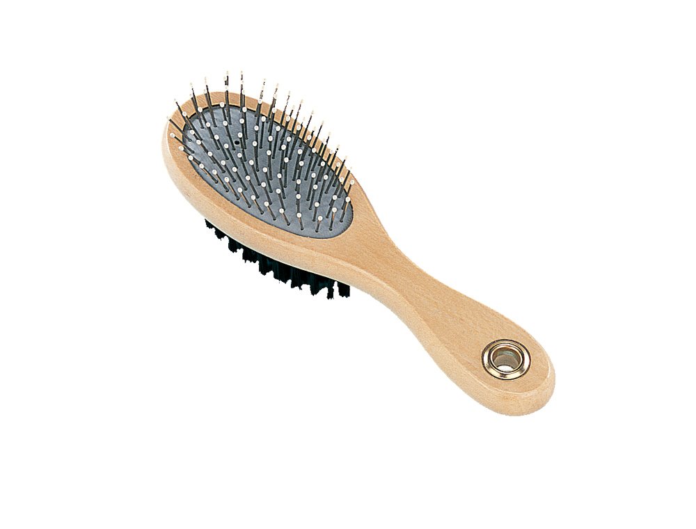 Nobby Double Nature Line Dog Brush, Small, brown, black