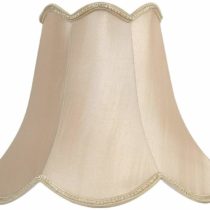 Oaks Lighting Faux Silk Scallop Shade,(25x20x12 cm), Sand