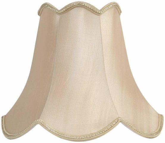 Oaks Lighting Faux Silk Scallop Shade,(25x20x12 cm), Sand
