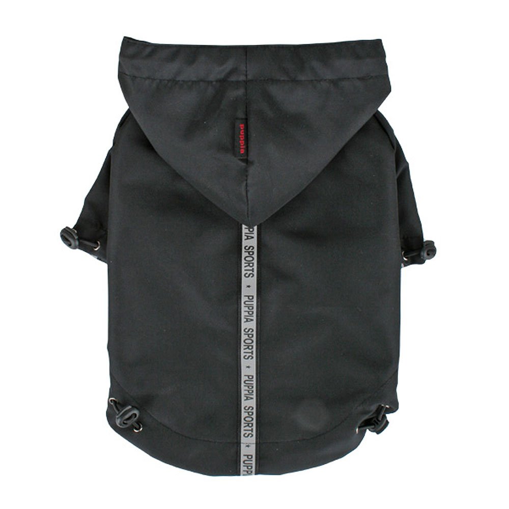 Puppia Base Jumper Raincoat For Dogs - Dog Jacket, Black, 4XL