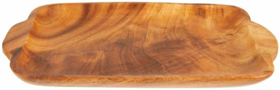 Premier Housewares Acacia Wood Socorro Serving Tray with Handles - Brown