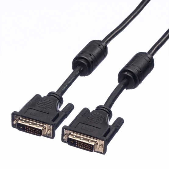 ROLINE DVI Cable | Monitor cable DVI Plug-Plug | Dual Link connection cable Black 15 m
