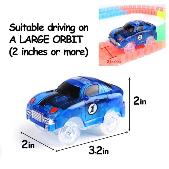 Track Cars, 3 Pack ( Racing Car, Police Car, Fire Truck Car ) with 5 LED Flashing Lights Magic Toys, Accessories Compatible with Most Tracks for Ages 3 4 5 6 7 Kids (3pcs) - Image 4