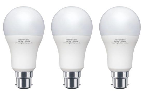 3 Pack 10w GLS LED Light Bulb Cool White B22 Bayonet Very Bright 10w = 100w A60 - Image 2