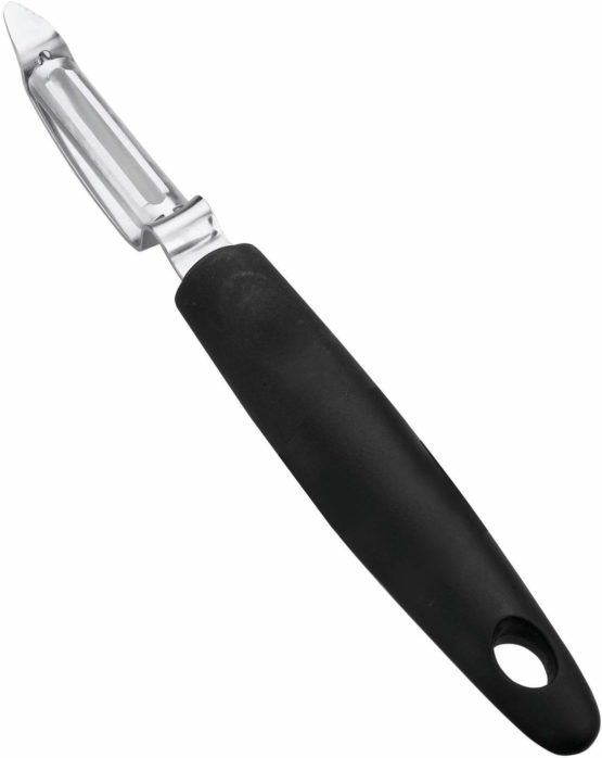LACOR Professional P Peeler, Stainless Steel, Black, 5.5 x 1.6 x 30 cm