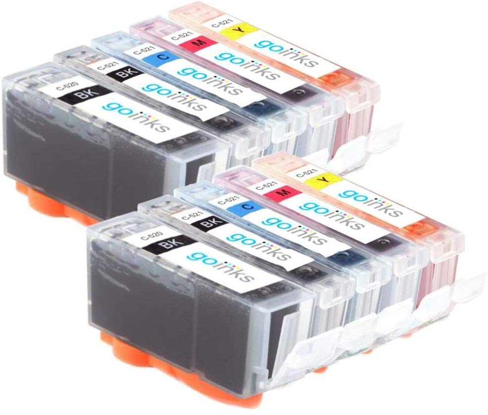 2 Go Inks Set of 5 Ink Cartridges to replace PGI-520 & CLI-521 Compatible/non-OEM for PIXMA Printers (10 Pack)