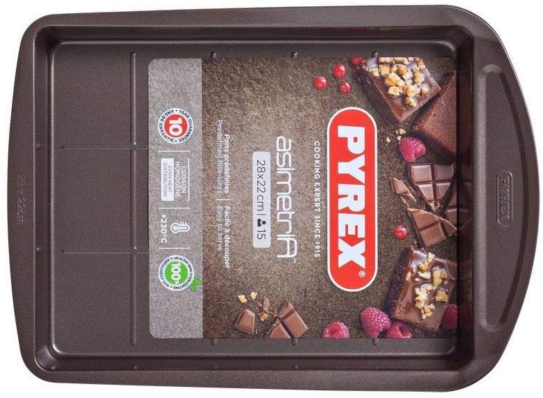 Pyrex Asimetria - 4 x tart/quiche baking trays with removable bottom, 14 x 10 x 4 cm, colour: black. 28 x 22 cm Black - Image 2