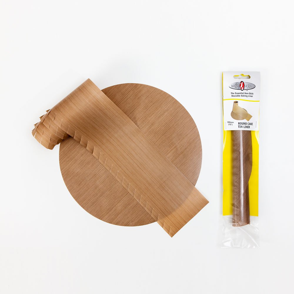 Bake-O-Glide RDPCT1000 Cake Tin Liner Set, Woven Glass Fabric Coated in 100% PTFE, Brown, 12" / 300mm