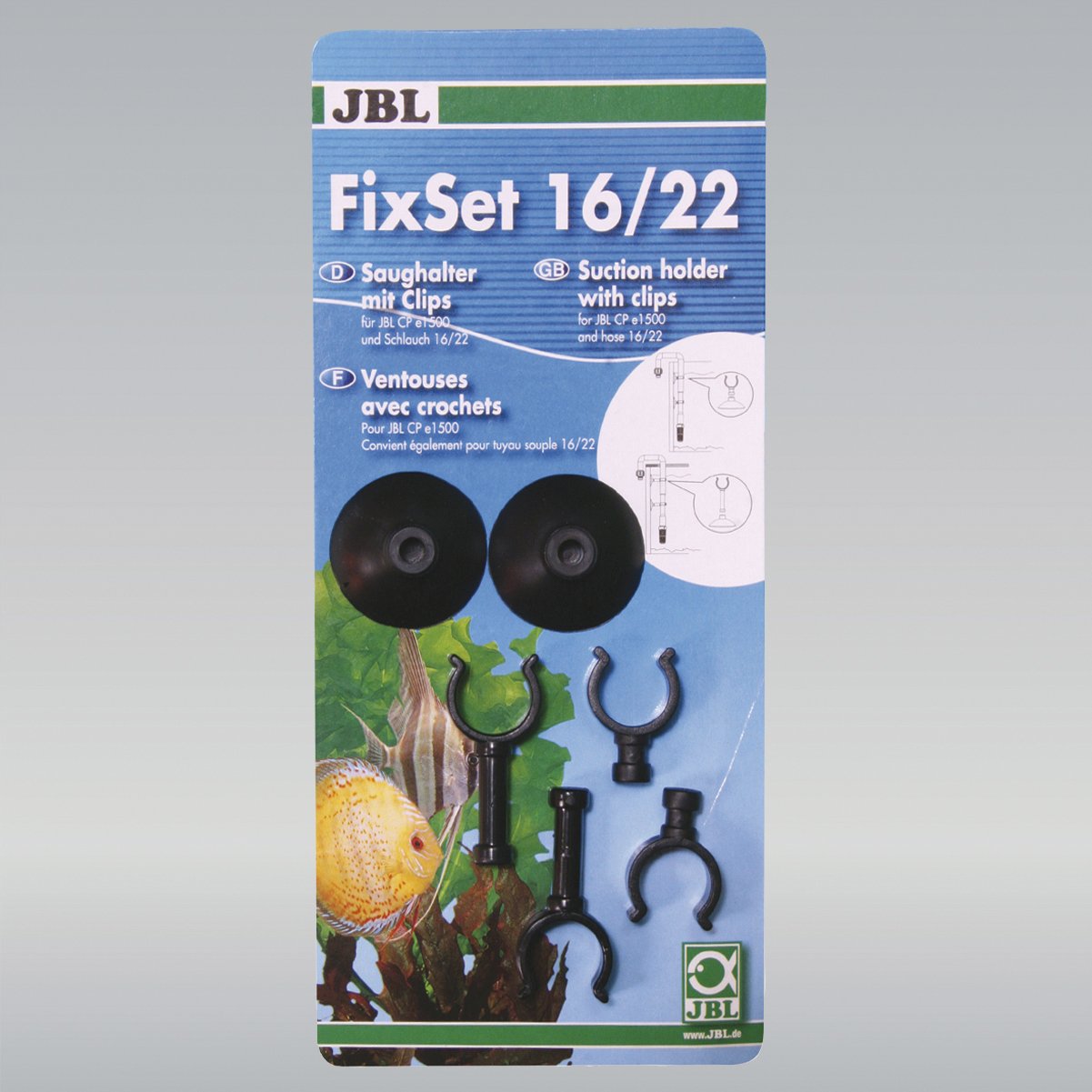 JBL FixSet 16/22 CristalProfi e1500/1,2, Universal Set including suction pads and spacers for external filters