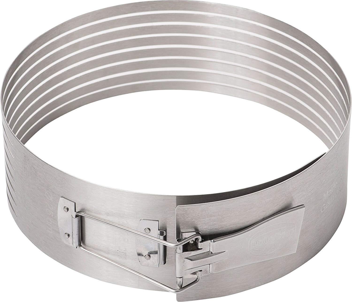 Drer CakeRingCutter Varino adjustable 2628 cm in silver, Stainless