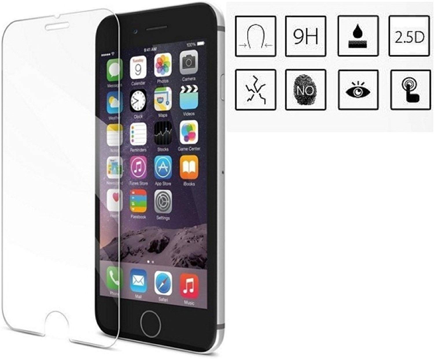 Générique Generic 3700793421446 Tempered Glass Screen Protector Film for iPhone 6, IPhone 6 (4.7) - Image 3
