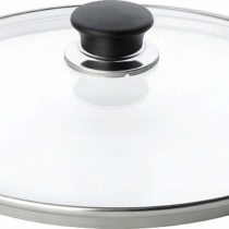 BALLARINI 334 °F02.28 Glass Lid 28 cm Stainless Steel Lid and Knob, Black/Clear, 6 x 28,9 x 11.4 (