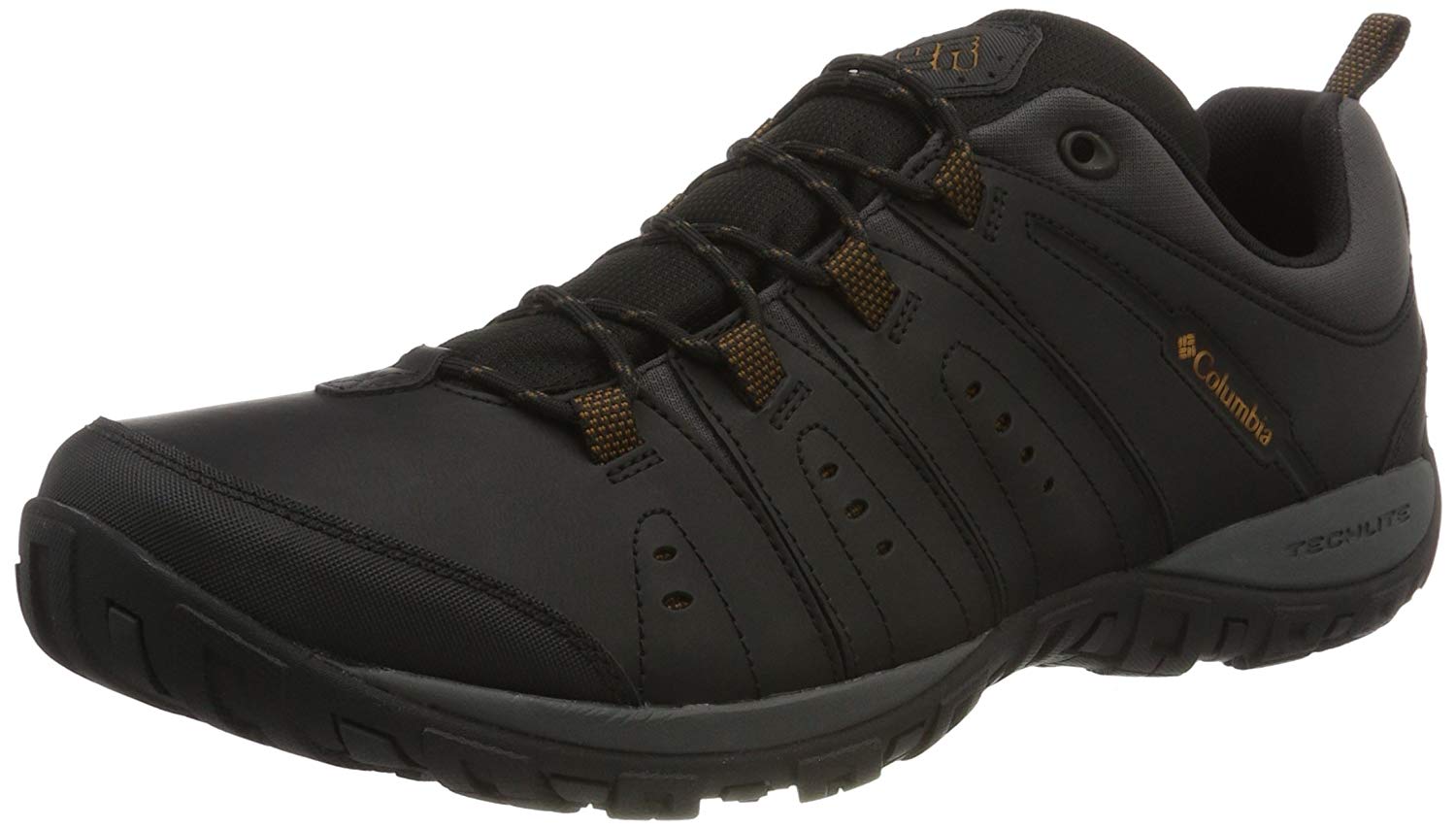 Columbia Woodburn 2 Low Rise Hiking Shoes for Men Black (Black/Goldenrod), 7 UK, Black White