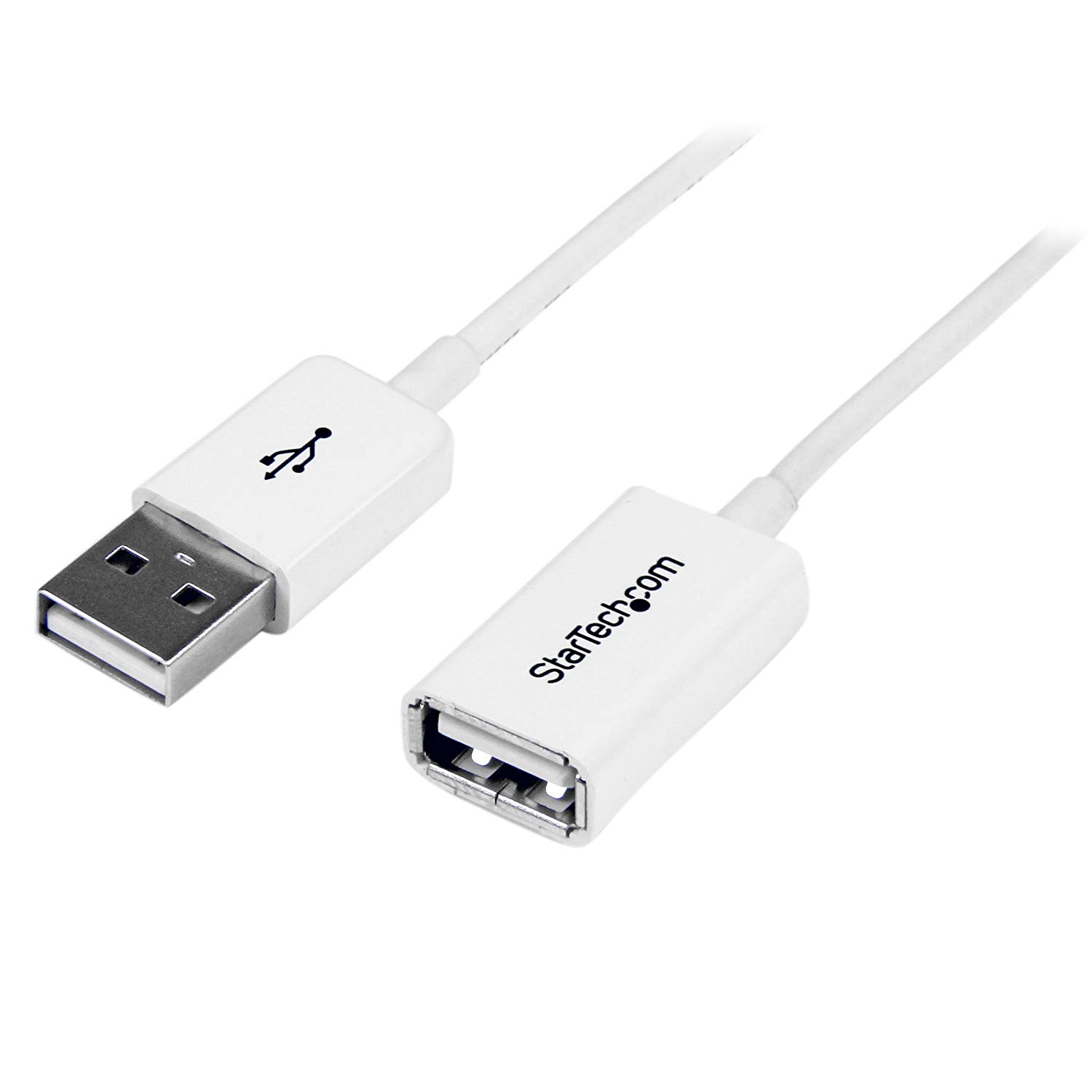 StarTech.com USBEXTPAA1MW 1 m White USB 2.0 Extension Cable Cord, A to A, USB Male to Female Cable, 1x USB A (M), 1x USB A (F) - White