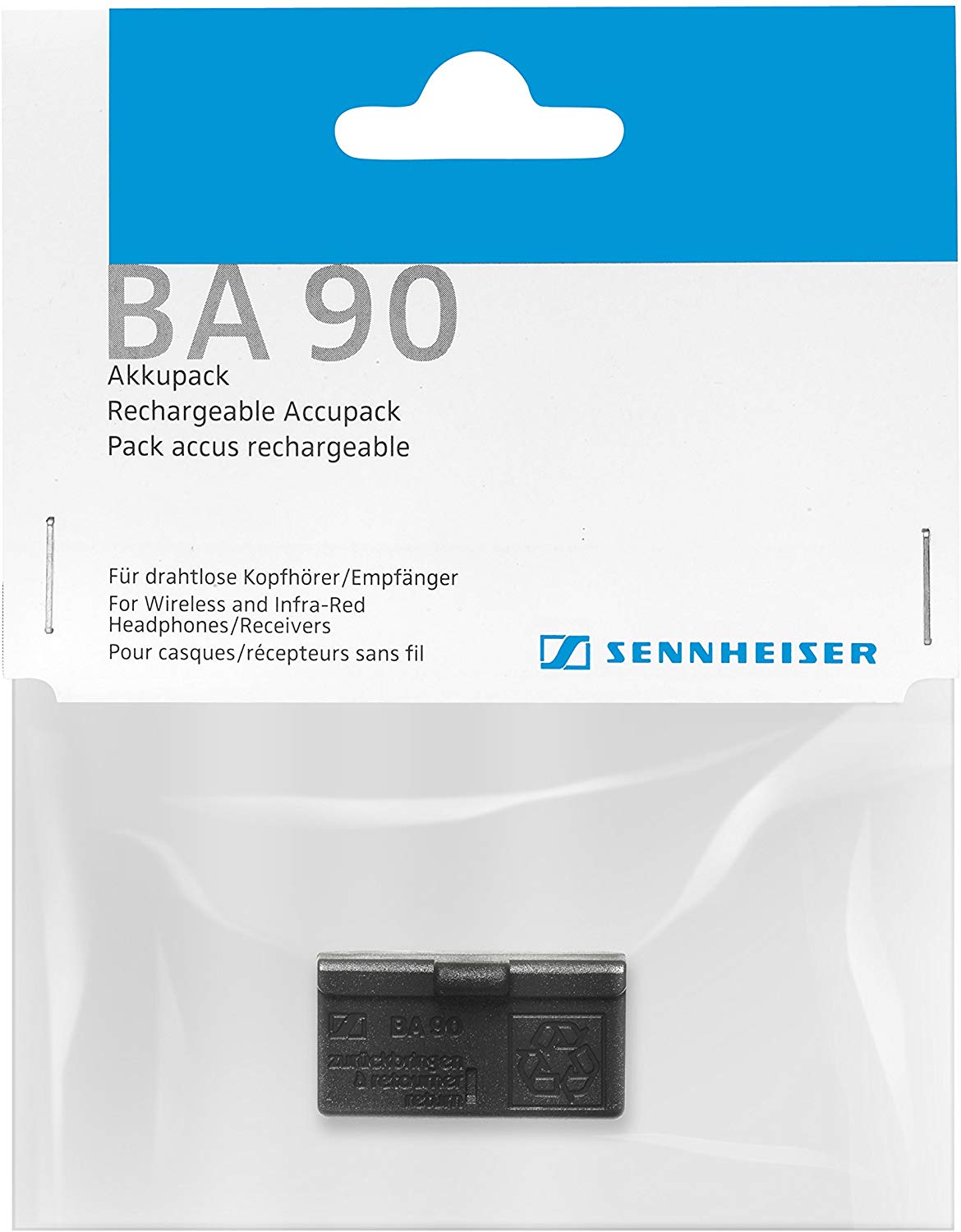 Sennheiser 3261 BA90 90mAh 2.5V Rechargeable Accupack - Black - Image 2