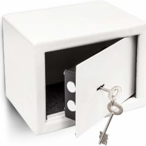 Relaxdays 10010086 Home/Office Steel Safe with 2 Locking Bolts & 2 Keys Free-Standing Or Wall Mount, 23 x 17 x 17 cm