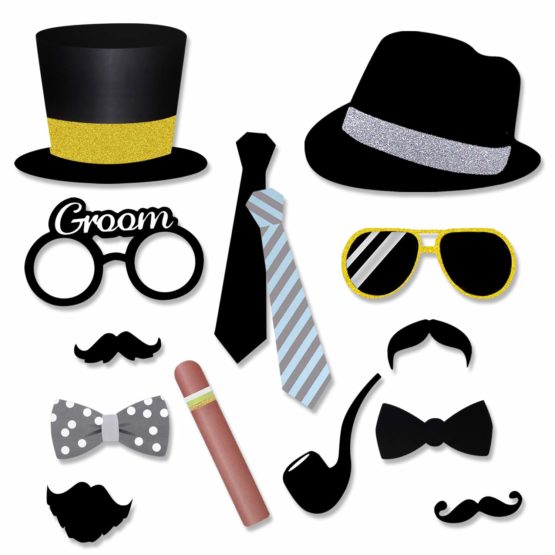 Konsait Wedding Photobooth Props Kit, Engagement Photo Booth Accessories with Wooden Dowels for Bridal Shower Wedding Favour Party Decorations Funny Selfie Props (52 Counts) - Image 3