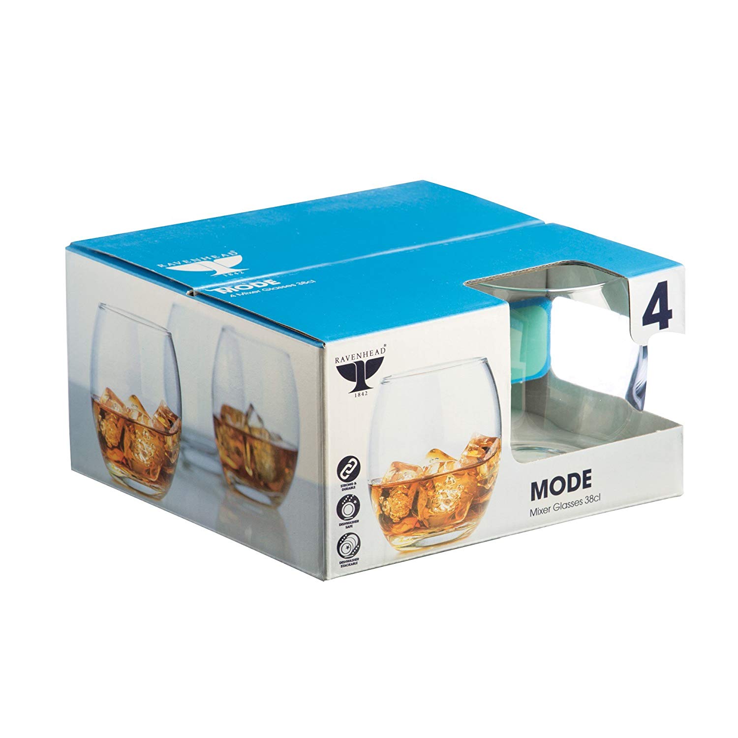 Ravenhead Mode Set Of 4 Mixer Glasses, 38 CL, Transparent, 4 Count (Pack of 1) - Image 2