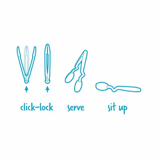 Dreamfarm DFCL0924 Clongs 9"/23cm-Click-Lock Sit Up Tongs with Silicone Heads (Red) - Image 4