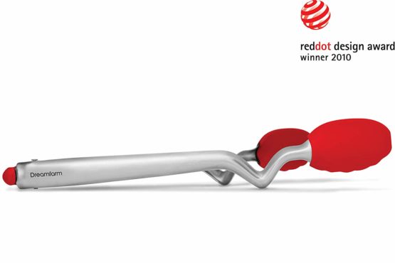 Dreamfarm DFCL0924 Clongs 9"/23cm-Click-Lock Sit Up Tongs with Silicone Heads (Red) - Image 2