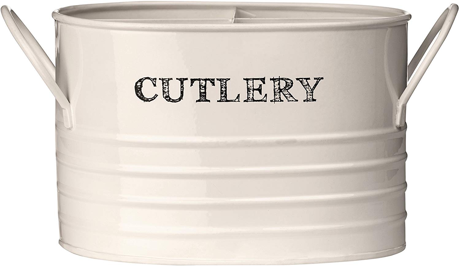 Premier Housewares Cutlery Organiser / Utensils Holder / Cutlery Holder / Kitchen Utensils Holder / Metal Cutlery Caddy - White