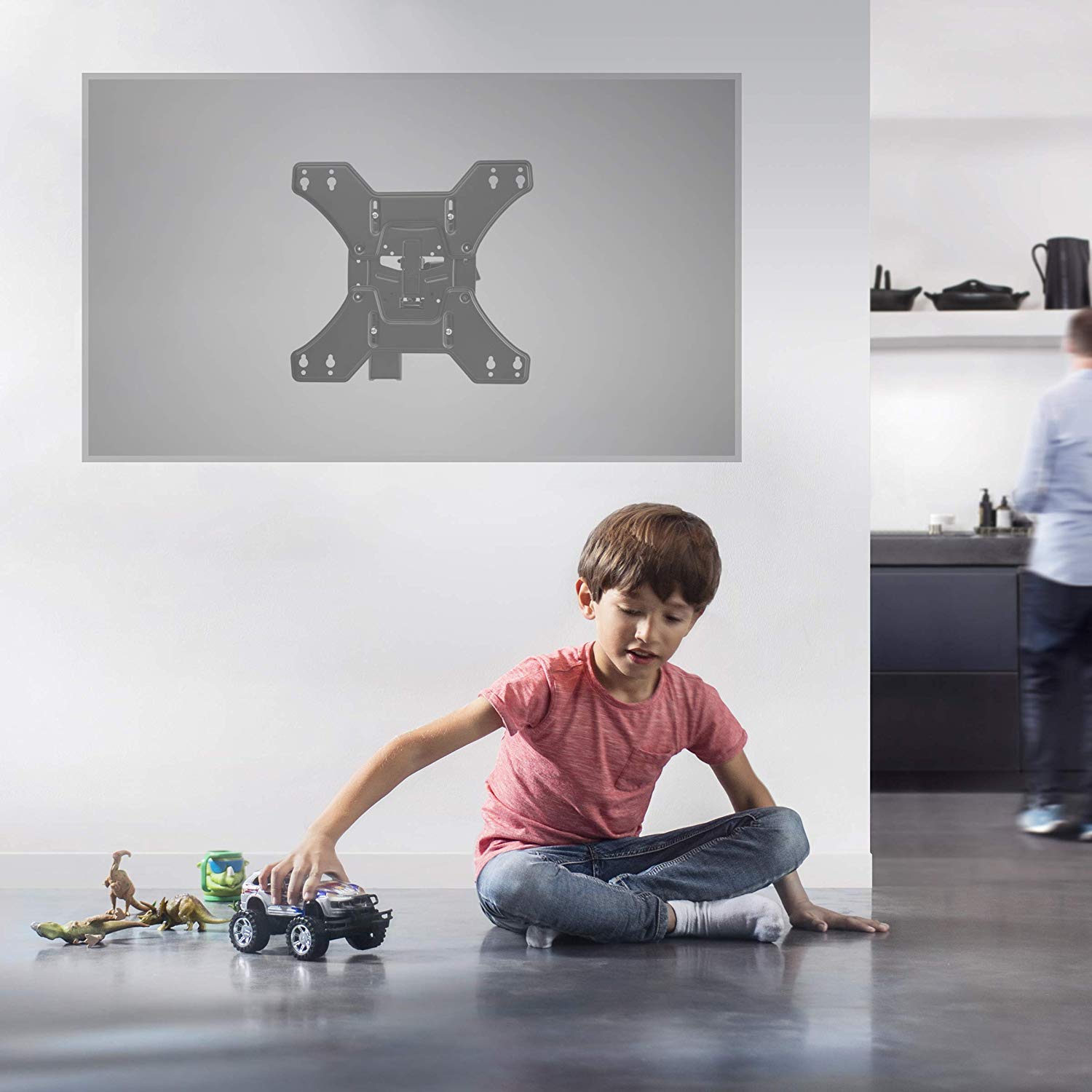 One For All Full Motion TV Bracket, Swivel (180°) Tilt (15°) Wall Mount, Screen size 13-65 Inch, For All types of TVs - Image 2