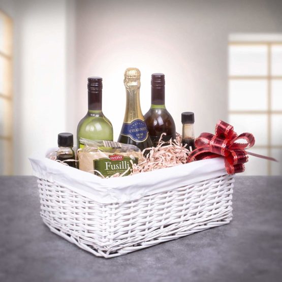 Woodluv New White Wicker Storage Basket With White Cloth Lining (Large) E01-300L - Image 3