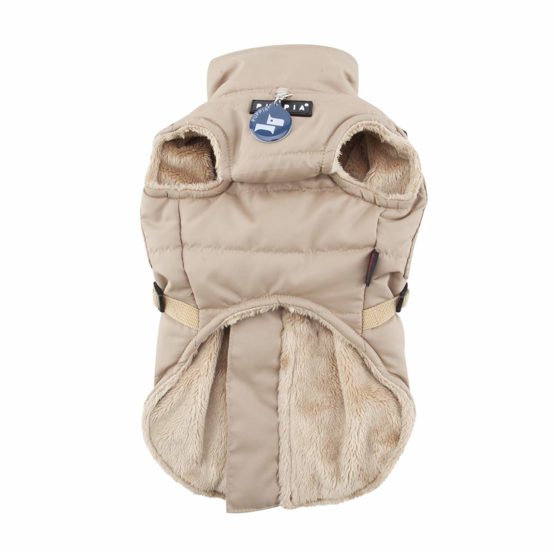 Puppia Wilkes Winter Fleece Vest, Medium, Beige - Image 2