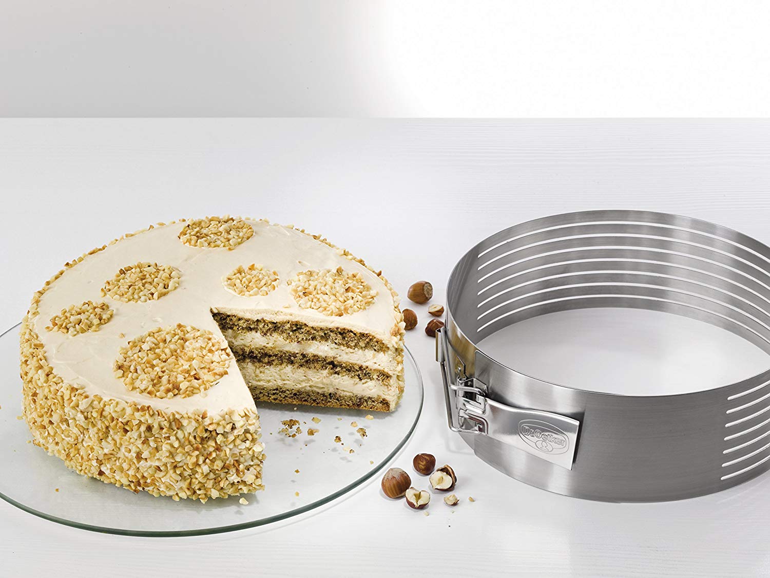 Drer CakeRingCutter Varino adjustable 2628 cm in silver, Stainless