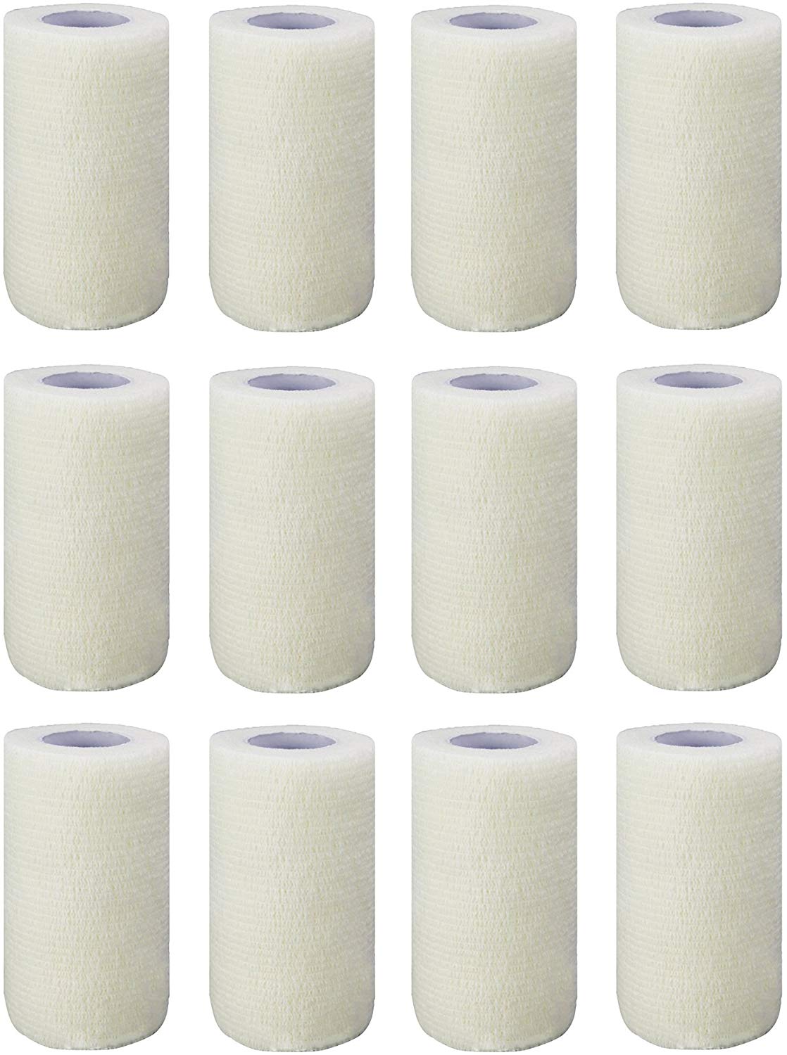 COBOX Unisex's cohesive white bandage, 10cm x 4.5M, pack of 12