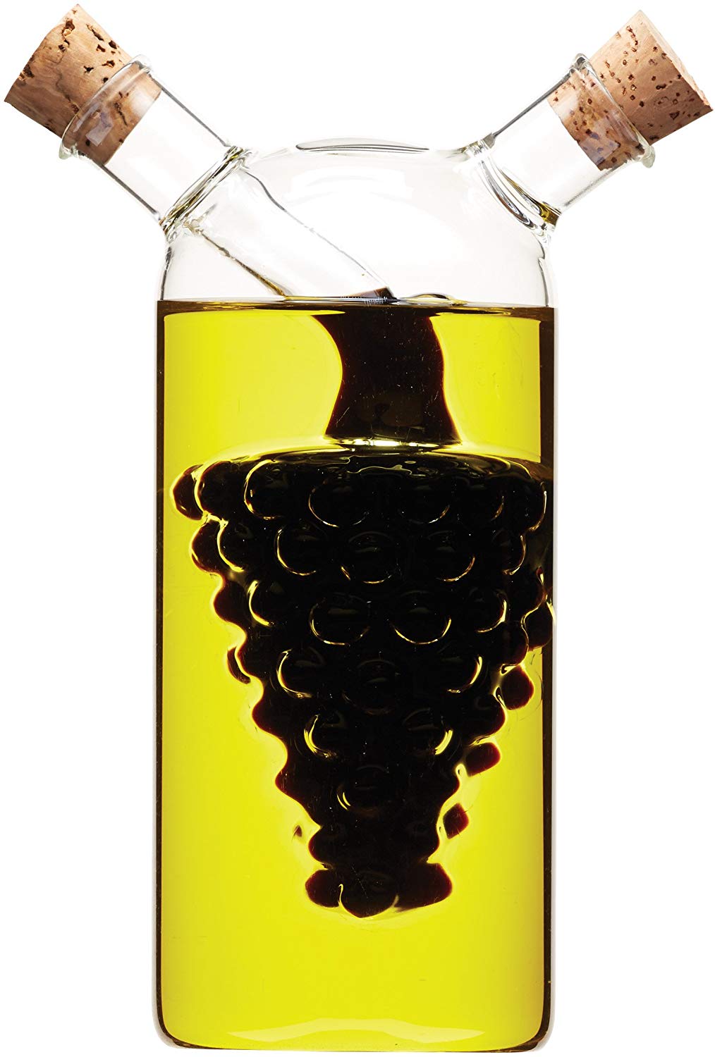 KitchenCraft World of Flavours Oil and Vinegar Dispenser Glass, 2 in 1 Oil and Vinegar Bottle