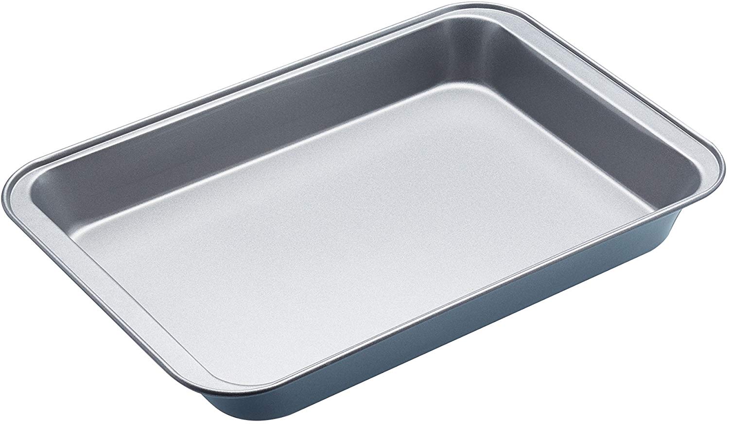KitchenCraft Non-Stick Large Roasting Tin/Traybake Pan, 37 x 24.5 x 4.5 cm (14.5" x 9.5" x 2"), Silver, Grey