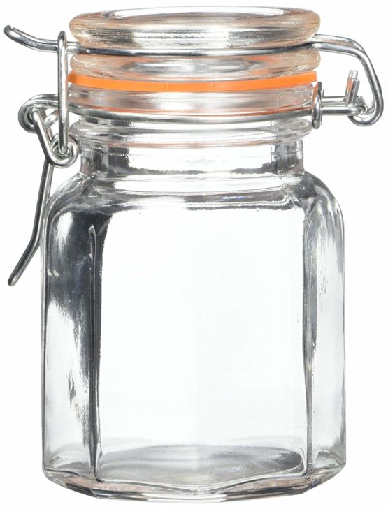 apollo THE HOUSEWARES BRAND 7405 Glass Spice Jar Set 6, Multi-Colour, 18.8x12.2x9.5