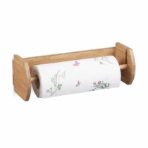 Relaxdays Bamboo Wall Holder, Size: 12 x 37 x 13 cm Wooden Dispenser for Holding Towels and Toilet Paper, Kitchen Accessory Wood, Natural Brown, 13 x 37 x 12 cm