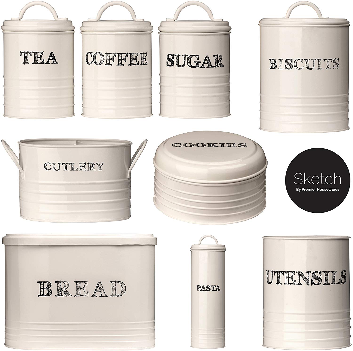 Premier Housewares Cutlery Organiser / Utensils Holder / Cutlery Holder / Kitchen Utensils Holder / Metal Cutlery Caddy - White - Image 3