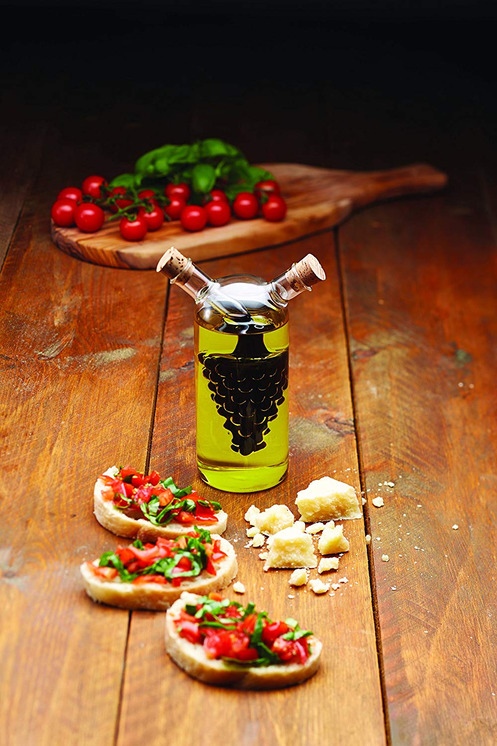 KitchenCraft World of Flavours Oil and Vinegar Dispenser Glass, 2 in 1 Oil and Vinegar Bottle - Image 2