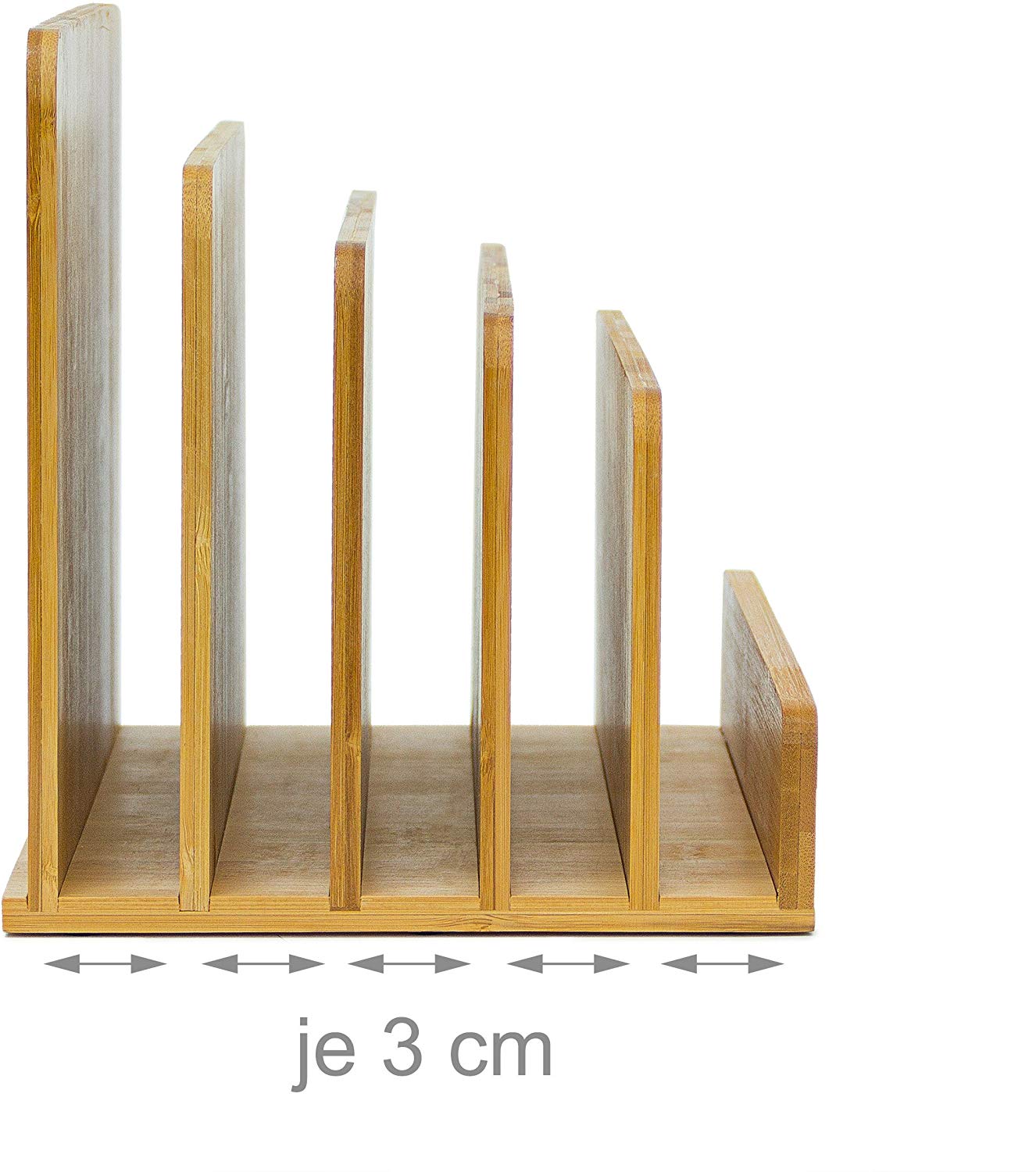 Relaxdays Document Holder Bamboo With Letter Tray 23 x 24.5 x 20.5 cm Practical Organization System for Your Desk Table Magazine Document - Image 4