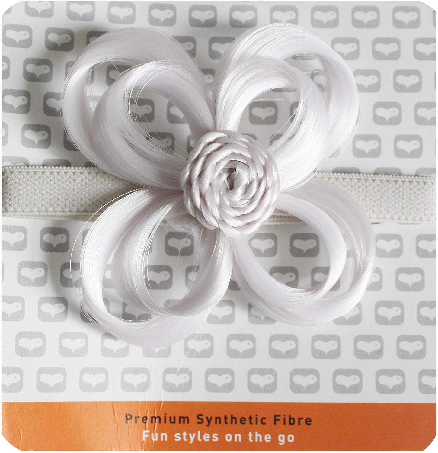 Love Hair Extensions Flower Hair Accessory On Elasticated Band, Colour White